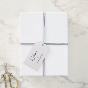 Minimalist Typography Personalised Welcome Gift Tags