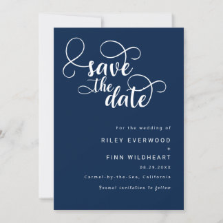 Minimalist Typography save the date invitation