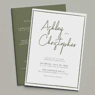Minimalist Typography Script All-in-One Wedding Invitation