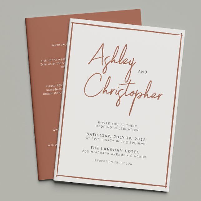 Minimalist Typography Script All-in-One Wedding Invitation (Creator Uploaded)