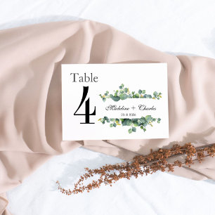 Minimalist Typography Script Wedding Table Card