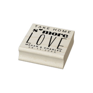Minimalist Typography S'more Love Wedding Rubber Stamp