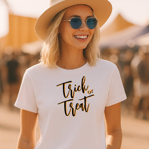 Minimalist Typography Trick or Treat Halloween T-Shirt