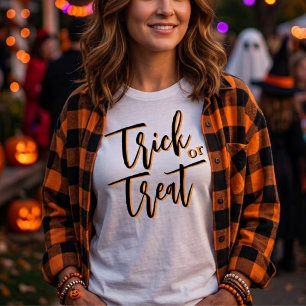 Minimalist Typography Trick or Treat Halloween T-Shirt