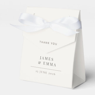 Minimalist Typography Warm White Favour Box