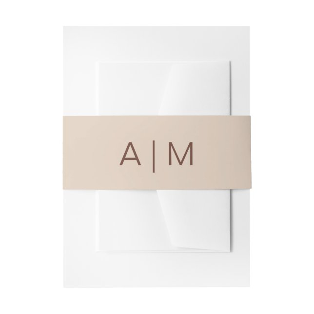 Minimalist Typography Wedding Boho Terracotta Invitation Belly Band (Front Example)