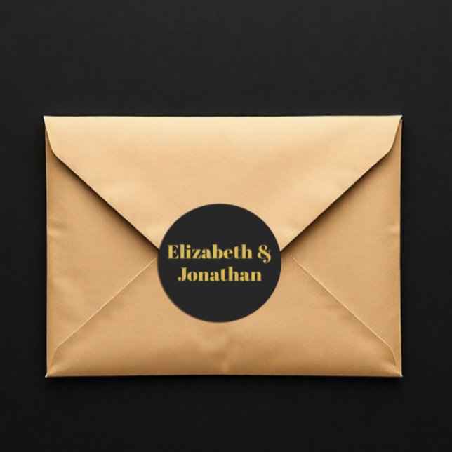 Minimalist Typography Wedding Classic Round Sticker (Creator Uploaded)