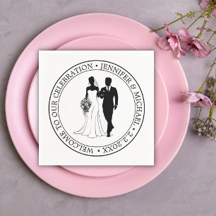 minimalist typography wedding couple welcome napkin