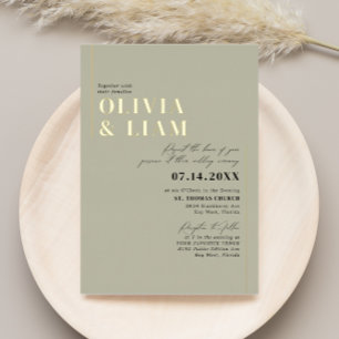 Minimalist Typography Wedding Green Sage Gold