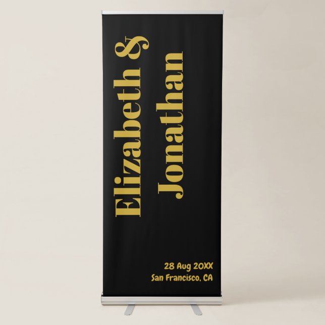 Minimalist Typography Wedding Retractable Banner (Front)