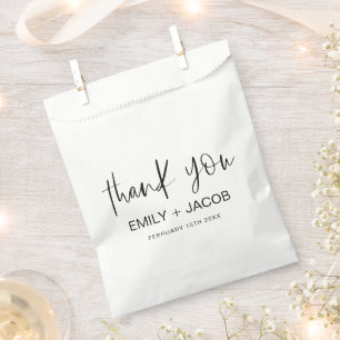 Minimalist Typography Wedding Thank You Favour Bags