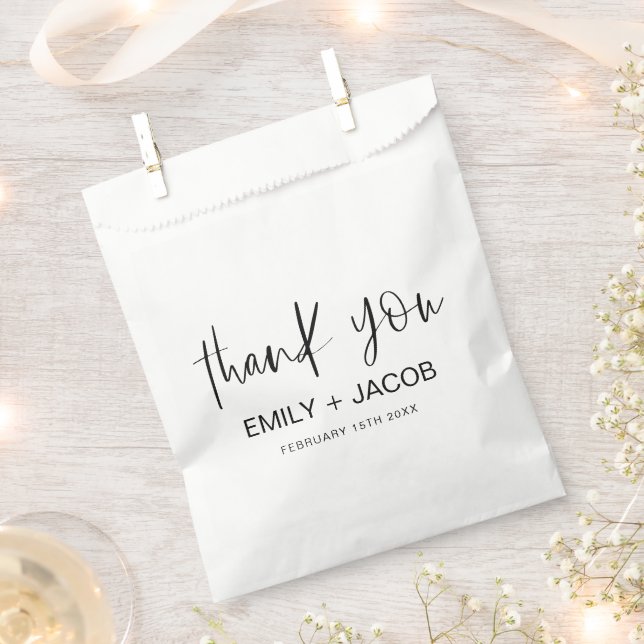Minimalist Typography Wedding Thank You Favour Bags (Clipped)