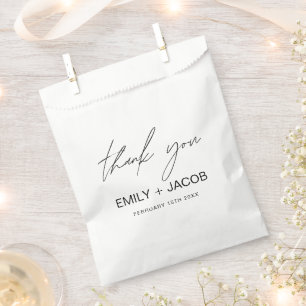 Minimalist Typography Wedding Thank You Favour Bags