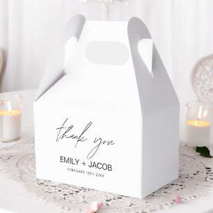 Minimalist Typography Wedding Thank You Favour Box