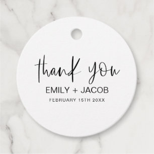 Minimalist Typography Wedding Thank You Favour Tags