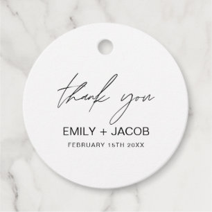 Minimalist Typography Wedding Thank You Favour Tags