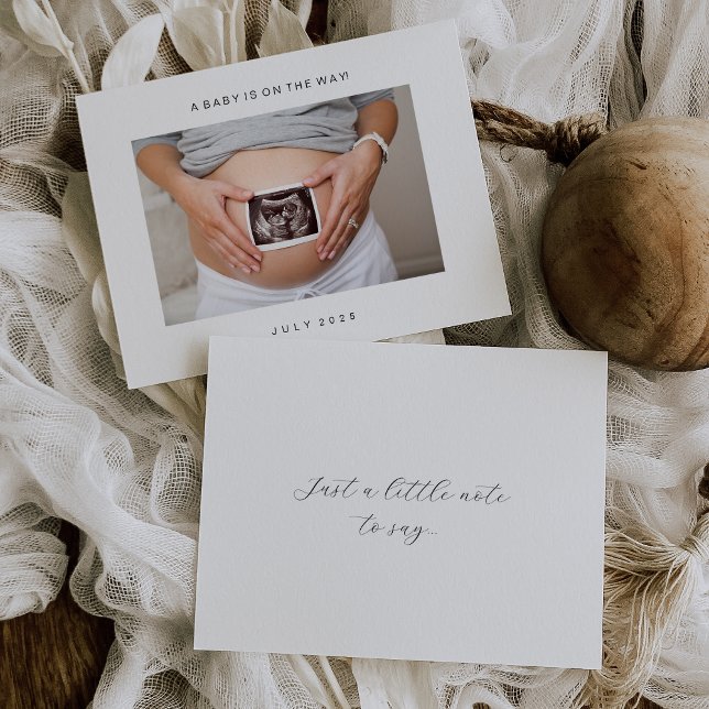 Minimalist Ultrasound Photo Baby Announcement Card (Creator Uploaded)