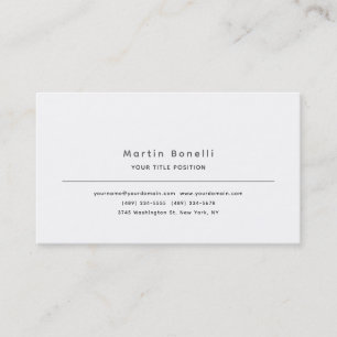 Minimalist Unique Classical Simple Black White Business Card