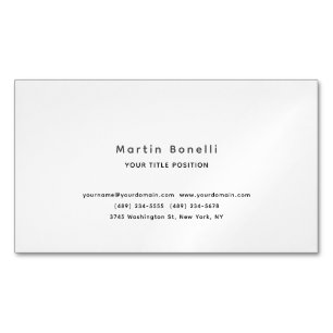 Minimalist Unique Classical Simple Black White Magnetic Business Card
