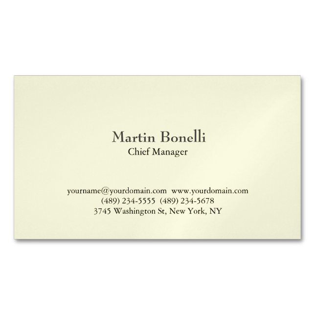 Minimalist Unique Classical Simple  Magnetic Business Card (Front)