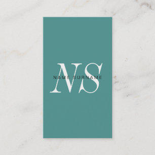 Minimalist Unique Monogram Vertical Business Card
