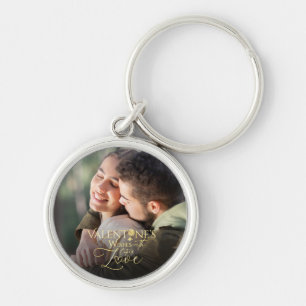 Minimalist Valentine’s Modern Photo Calligraphy Key Ring