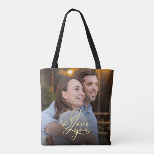 Minimalist Valentine’s Modern Photo Calligraphy Tote Bag
