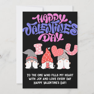Minimalist Valentines Day Couple I Love you  Holiday Card