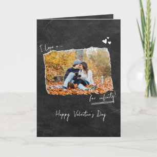 Minimalist Valentines Day Couple Love Photo Black Card