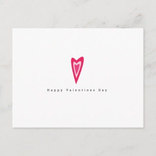 Minimalist Valentines Day Simple Triple Hearts Postcard