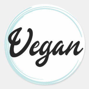 Minimalist Vegan Logo Classic Round Sticker