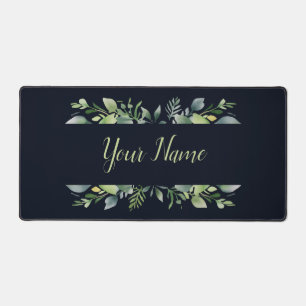 Minimalist Verdant Peaceful Decorative Leaves Desk Mat