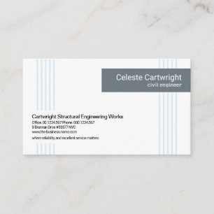 Minimalist Vertical Lines Pattern Engineering Business Card