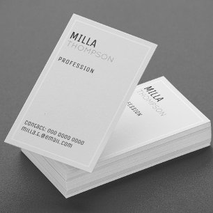 minimalist vertical very pale grey business card