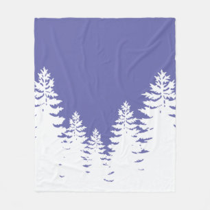 Minimalist very peri pine tree silhouette fleece blanket