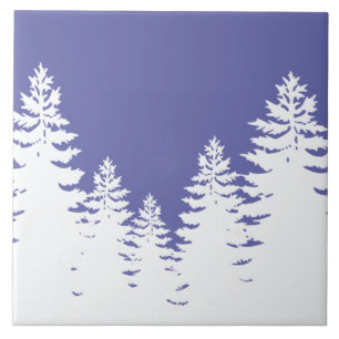 Minimalist very peri pine tree silhouette        tile