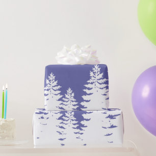Minimalist very peri pine tree silhouette wrapping paper