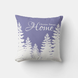 Minimalist very peri white pine tree silhouette  cushion