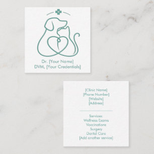 Minimalist Vet Business Card with Pet Logo