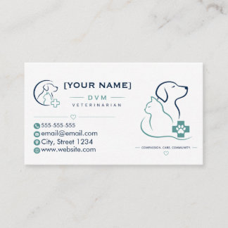 Minimalist Veterinarian Business Card 