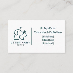 Minimalist Veterinary Clinic Business Card