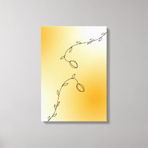 Minimalist Vine Line Art Print – Abstract Orange G