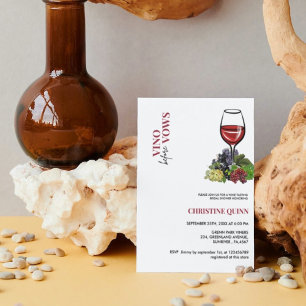 Minimalist Vino before the vows Bridal Shower wine Invitation