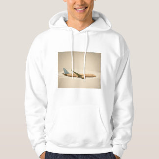 Minimalist Vintage Aeroplane Silhouette-Earth Tone Hoodie