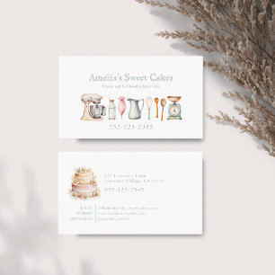 Minimalist Vintage Baking Supplies Bakery Business Card