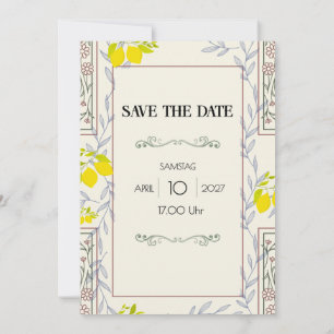Minimalist Vintage Botanical Save the Date