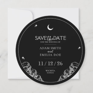 Minimalist Vintage Celestial Wedding Save the Date Invitation