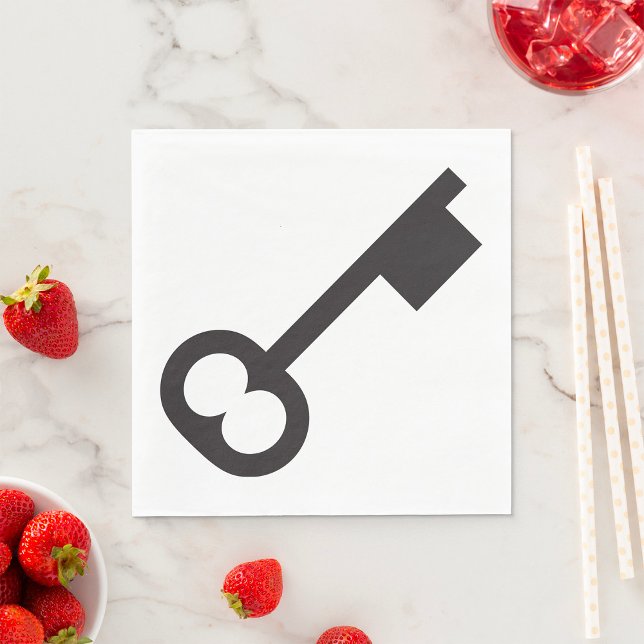 Minimalist Vintage Key Silhouette  Napkin (Creator Uploaded)