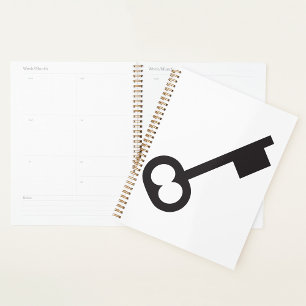 Minimalist Vintage Key Silhouette  Planner