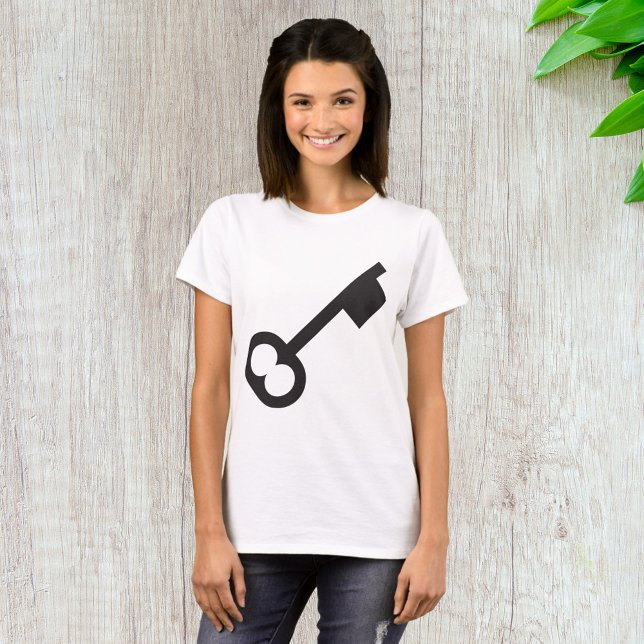 Minimalist Vintage Key Silhouette  T-Shirt (Creator Uploaded)